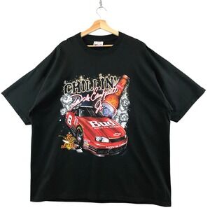 Vintage Dale Earnhardt Jr Budweiser NASCAR Racing Graphic T‎ Shirt 2XL